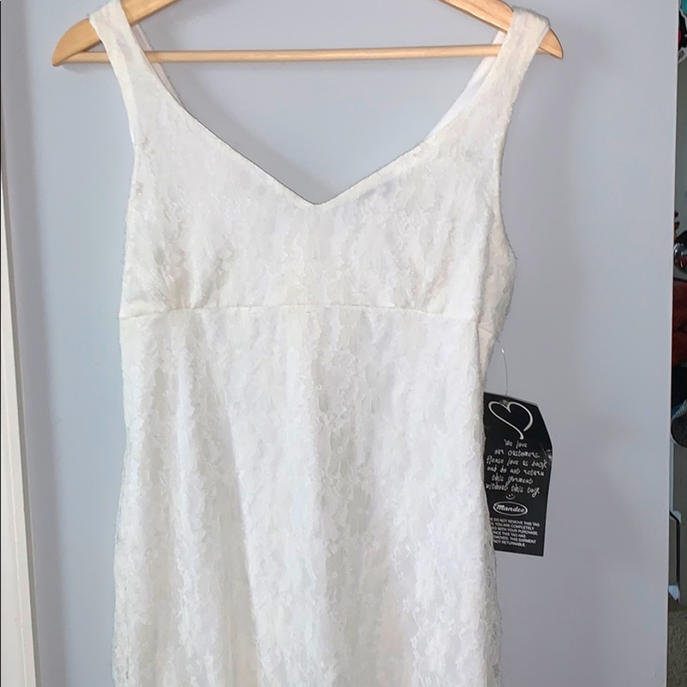 White floral casual dress